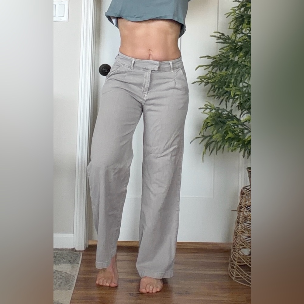 Taupe wide leg trousers. BKE. For reference I am 5’7”